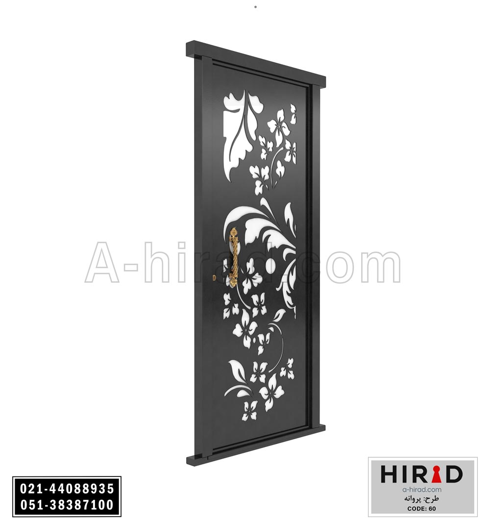 درب فلزی لیزری تک لنگه هیراد کد 1060 عرض 108 ارتفاع 223 